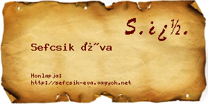Sefcsik Éva névjegykártya